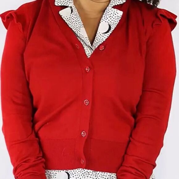Cabi Cavalier Cardigan in Scarlet Red. Size Small.  NWOT - Picture 2 of 10